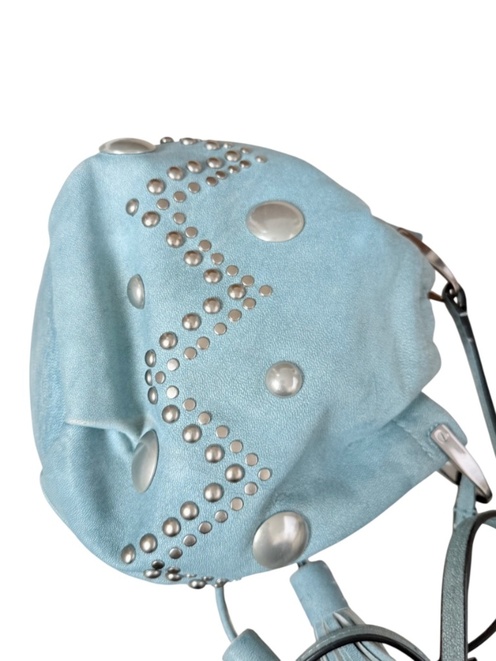 Isabel Marant Kylio bag a light blue butter soft leather construction bucket - Picture 6 of 10
